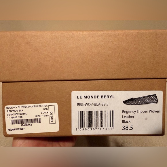 NIB Le Monde Beryl Regency Woven Bow-Accent Black Ballet Flats 38.5 - Picture 4 of 6